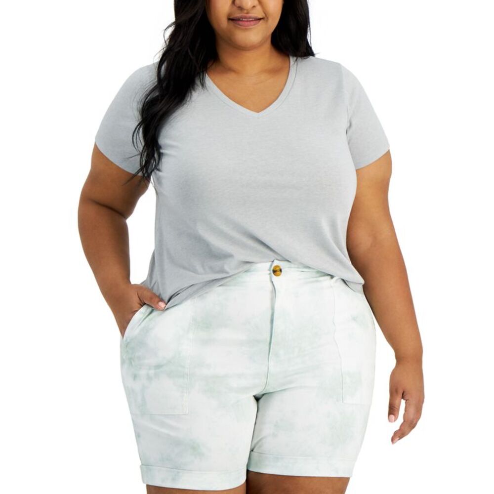 Style & Co Plus Size Solid Burnout T-Shirt